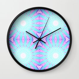 Pink & Blue Starlight Explosion Pastel Pattern Wall Clock