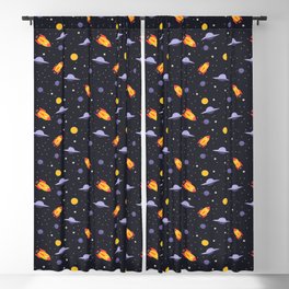 Space,planets,spaceship,moon,stars Blackout Curtain