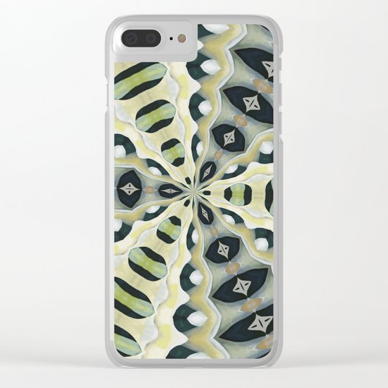 Earth Tones Symmetrical Kaleidoscope Clear iPhone Case