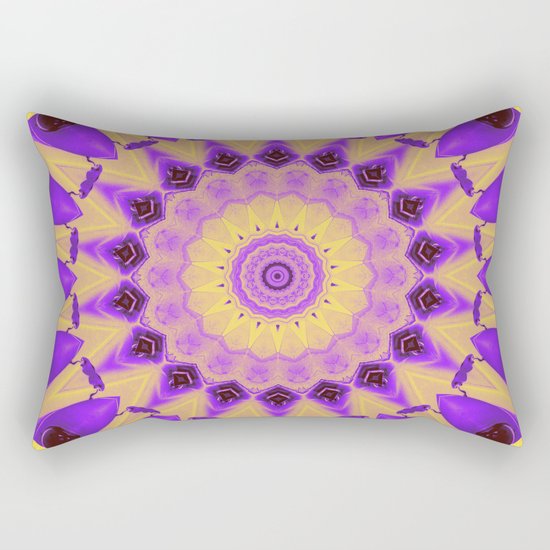 Bold Purple and Yellow Mandala Rectangular Pillow