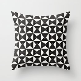 Geometric Retro Triangle - Black Throw Pillow