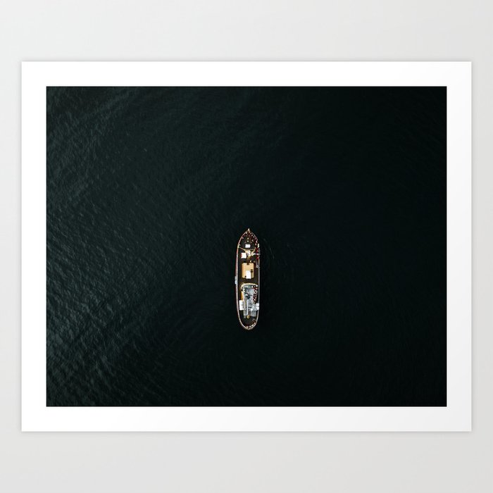 Iceland Ship from Above - Ocean Photography Art Print