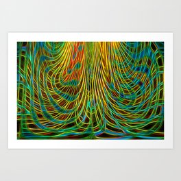 Psychedelic Green And Yellow Abstraction Art Print