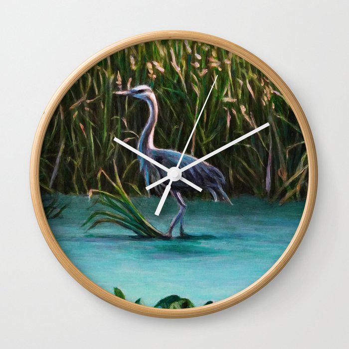 PA Great Heron (oval design) Wall Clock