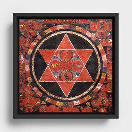 Tantric Buddhist Vajravarahi Five Deity Mandala Framed Canvas