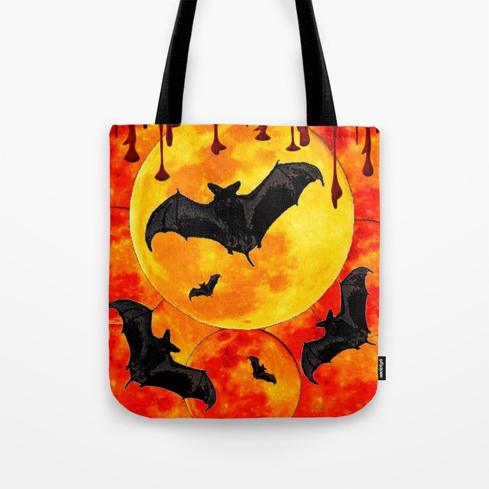 Bloody Full Moon Bats Tote Bag