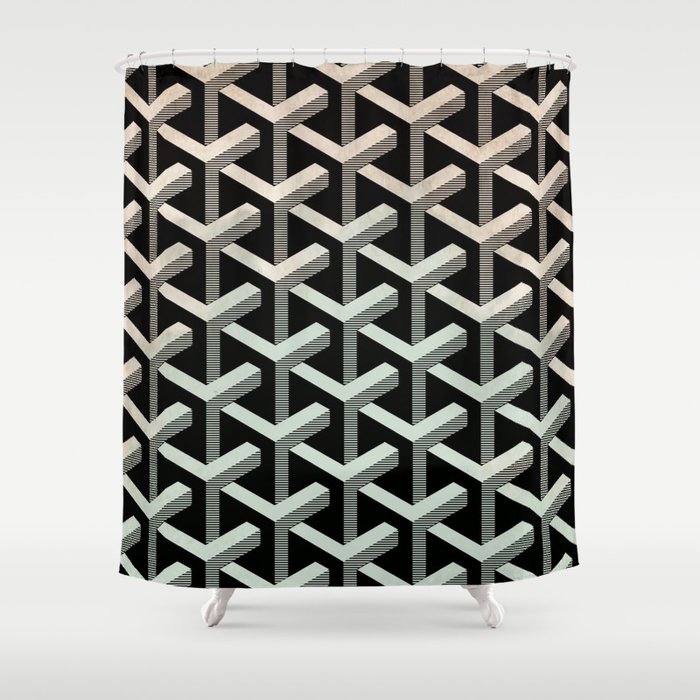mesh cubes pattern Shower Curtain