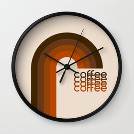 Cocoa Coffee Rainbow Wall Clock