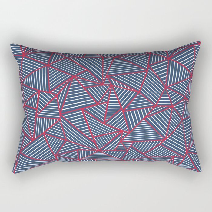Ab Out Navy Red Rectangular Pillow