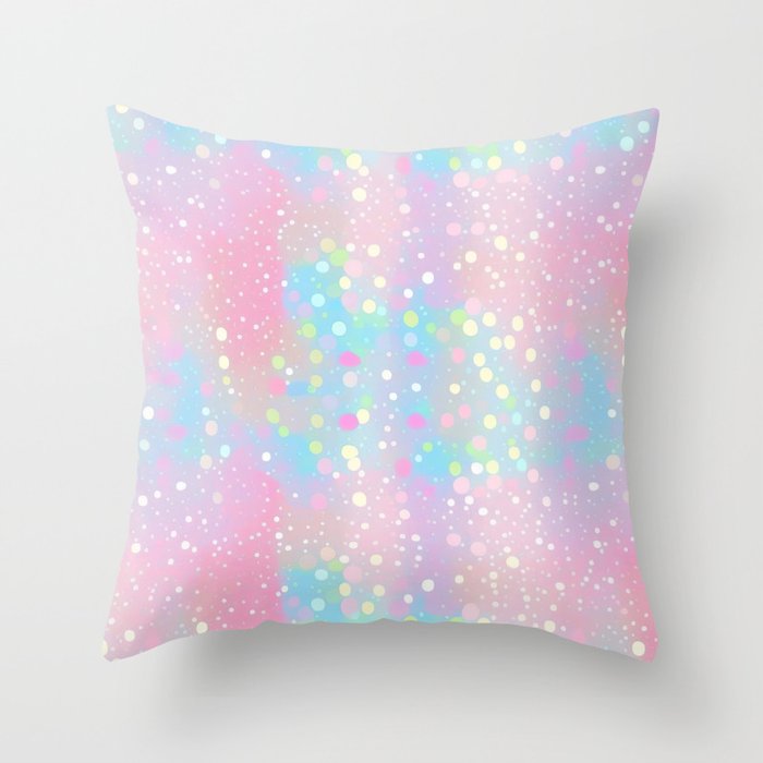 Pastel Glitter Hologram Y2K: Your Guide to Retro Glam Throw Pillow