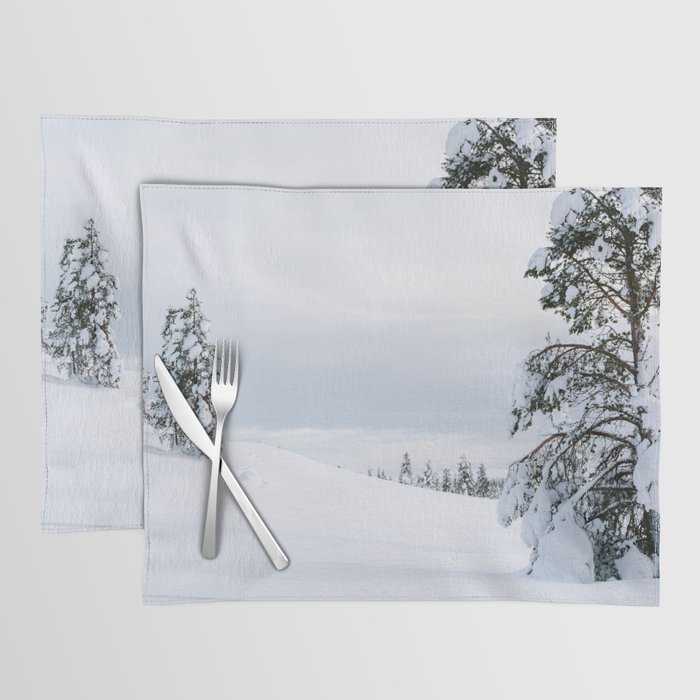 Magical Snow Landscape near Saariselkä, Finland, Lapland in Winter || Nature Art print Placemat