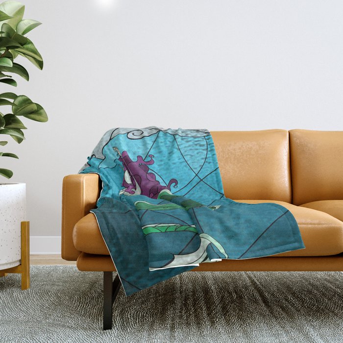 Primeval Mermaid Throw Blanket