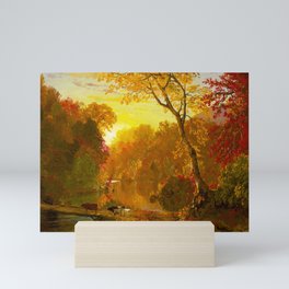 Frederic Edwin Church (American, 1826-1900) - Autumn in North America - 1856 - Luminism (Hudson River School) - Romanticism - Landscape painting - Oil on board - Hi-Res Digitally Remastered Version - Mini Art Print