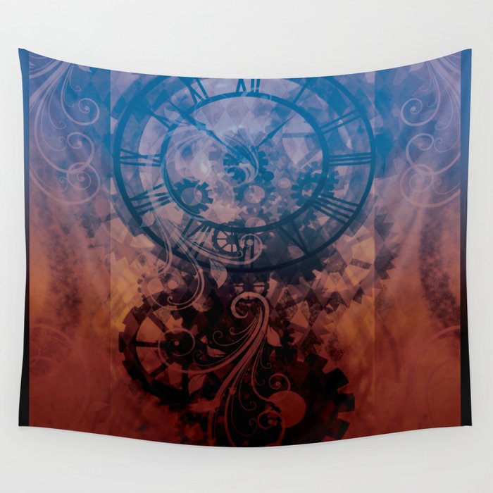 Steampunk clock Wall Tapestry