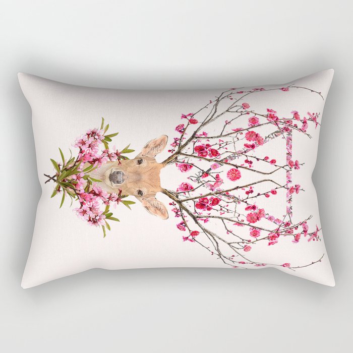 Spring Deer Rectangular Pillow