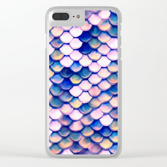 Rose Mermaid Skin Pattern Clear iPhone Case
