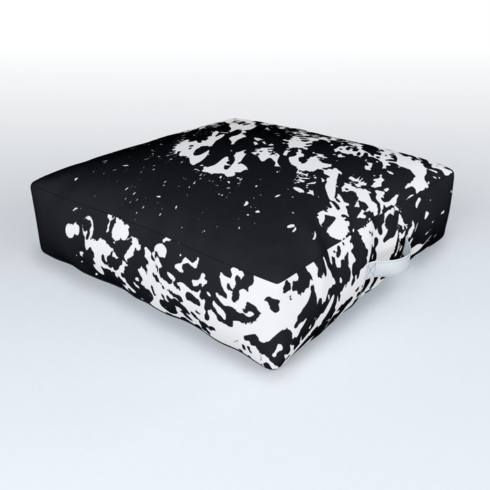 Abstract Black and White Shapes Outdoor Floor Cushion