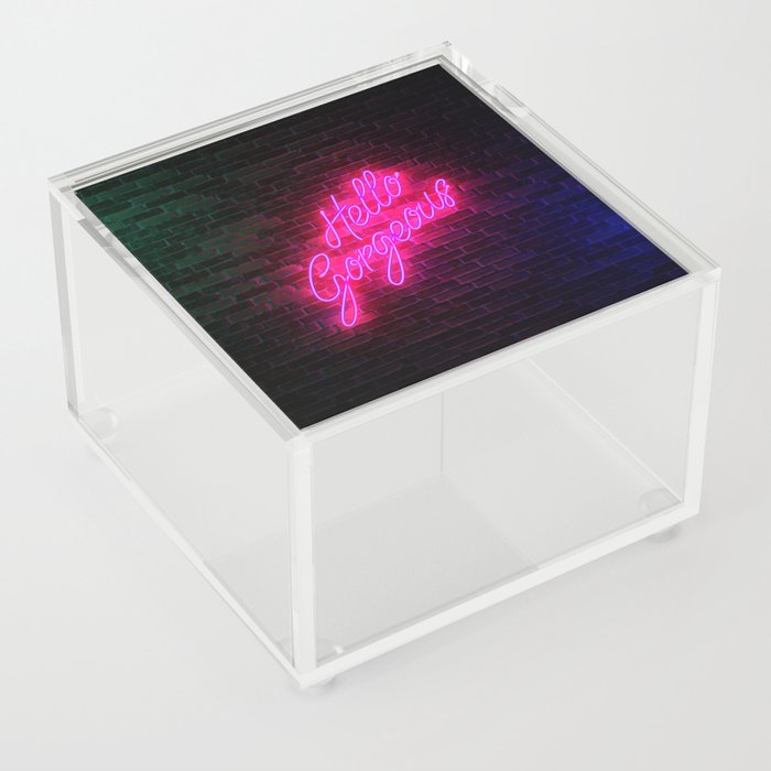 Hello Gorgeous - Neon Sign Acrylic Box