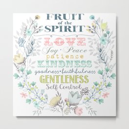 Fruit of the Spirit (bright pastels) Metal Print | Love, Children, Illustration 