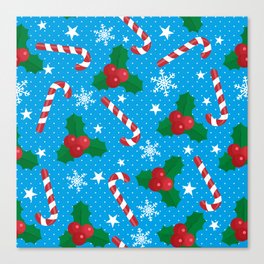 Christmas Seamless Candy and Berries 03 Canvas Print
