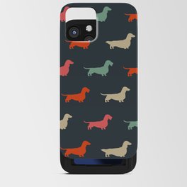 Dachshund Silhouettes | Colorful Patterned Wiener Dogs iPhone Card Case
