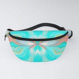 blue orange and pink line pattern abstract background Fanny Pack