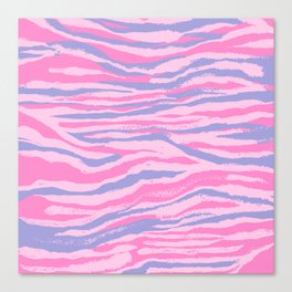 Pastel Zebra Stripes in Lavender + Pink Canvas Print