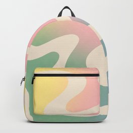 Simple Liquid Pattern Backpack | Forms, Lines, Modern, Gradient, Fluid, Liquid Colors, Groovy, Wavy Shapes, Graphicdesign, Pink 