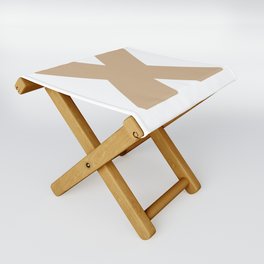 X (Tan & White Letter) Folding Stool