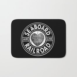 Seaboard Bath Mat | Digital, Iloveyou, Vintage, Southerntrain, Bedroomart, Seaboardrailroad, Traindecor, Black and White, Photo, Trainwallart 