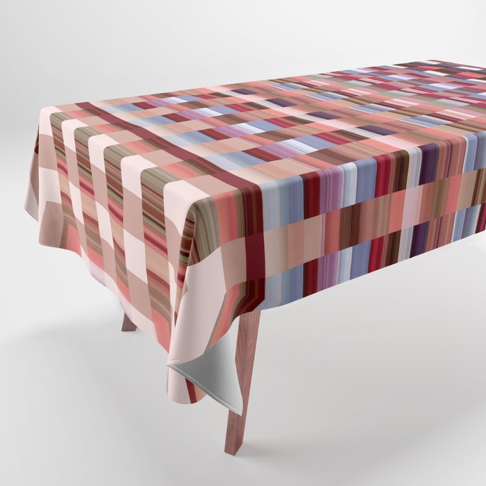 Pink Tones Plaid Pattern Tablecloth
