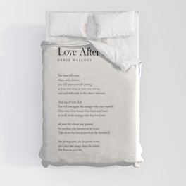 Love After Love - Derek Walcott Poem - Literature - Typography Print 1 Duvet Cover