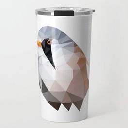 Bearded reedling Geometric bird art Travel Mug