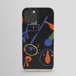 Personnages on Black Ground by Joan Miró iPhone Case