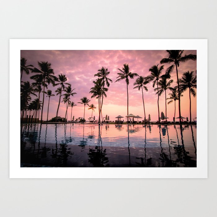 Pastel Sunset Palms Art Print