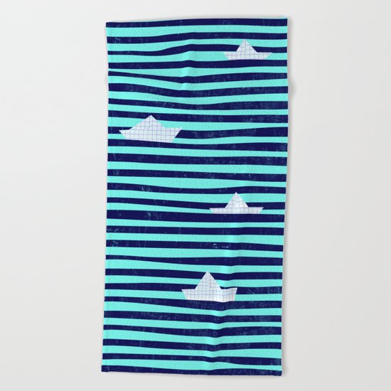 Origaboat blue Beach Towel