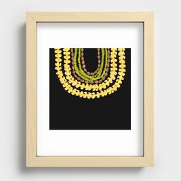 Lei Drape Puakenikeni Palaka Lokelani on black Recessed Framed Print