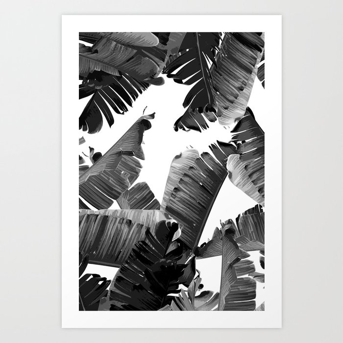 Banana black white art print Banana black white art print