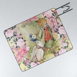 Jemima Puddle-Duck Floral Picnic Blanket