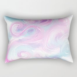 Watercolor Pastel Swirls Rectangular Pillow
