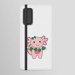 Axolotl With Shamrocks Cute Animals For Luck Android Wallet Case