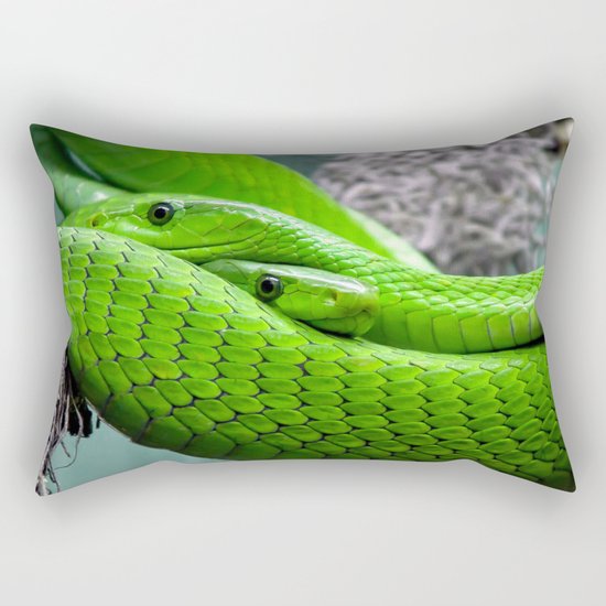 Green Mamba Rectangular Pillow