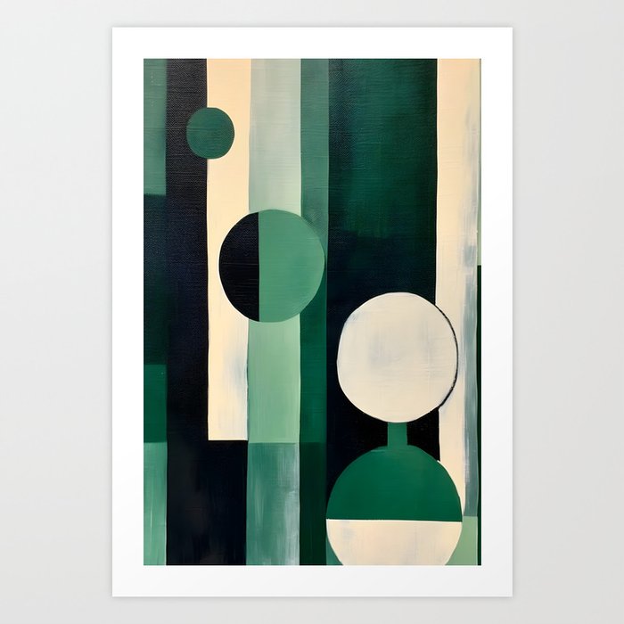 Green sage modern art Art Print