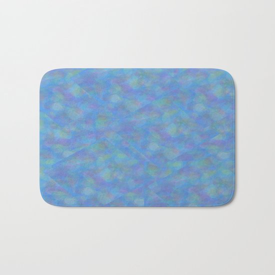 Soft Blue Cubism Abstract Bath Mat