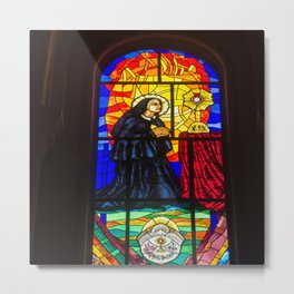 Stained Glass of the Cathedral Almudena Metal Print | Photo, Architecture, Mariamicaela, Vintage, Almudena, Church, Digital, Madrid, Cathedral, Ancientglasswindow 