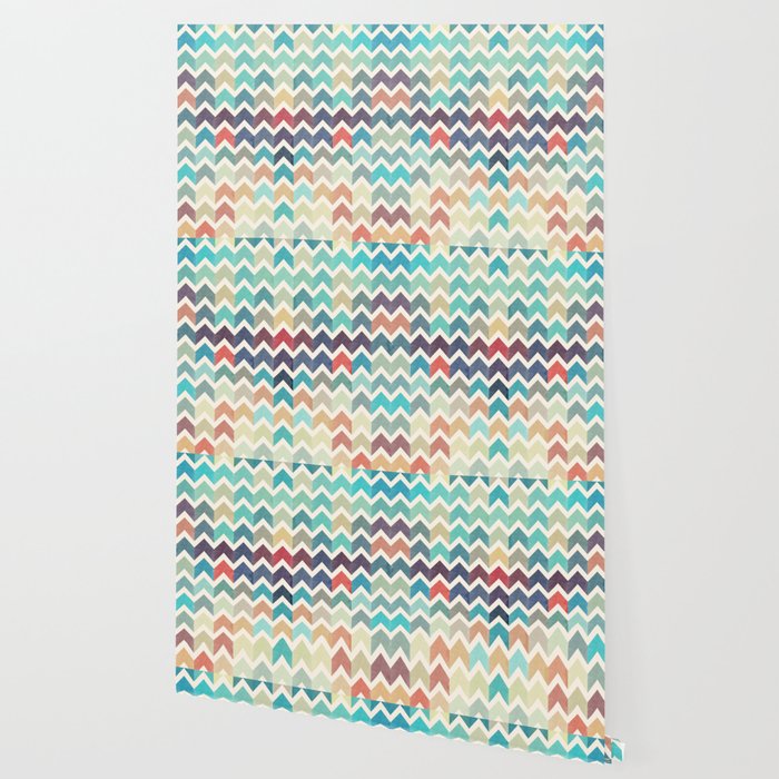 Watercolor Chevron Pattern Wallpaper By Uniqued Society6