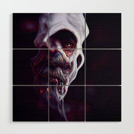 Scary ghost face #2 | AI fantasy art Wood Wall Art