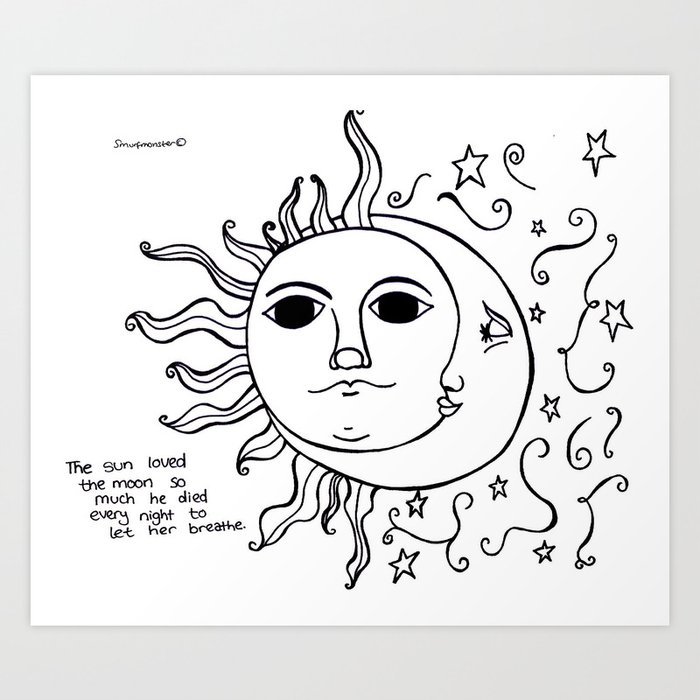 tell me the story of the sun and the moon. Art Print by Dal Sohal ...