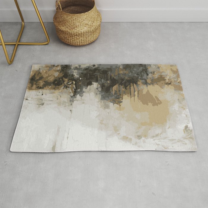 earthy color abstract art Rug