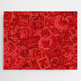 Red Squares Pattern Design Jigsaw Puzzle
